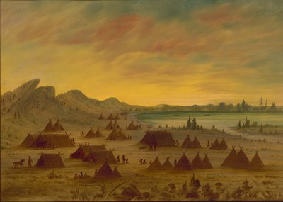 Bir Apaçi Köyü, 18551869. by George Catlin