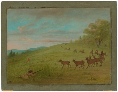 Antilop Atış - Assiniboine by George Catlin