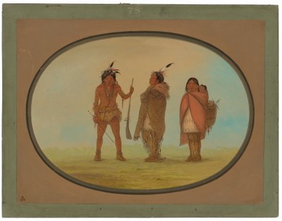 Arapaho Şefi, Karısı ve Bir Savaşçı by George Catlin