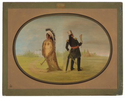 Medeniyet öncesi ve sonrası Assiniboine Şefi by George Catlin