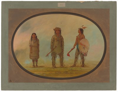 Athapasca Şefi, Karısı ve Bir Savaşçı by George Catlin