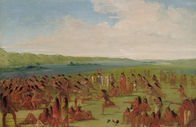 Kadınların top oyunu, Prairie du Chien, 1835-1836. by George Catlin