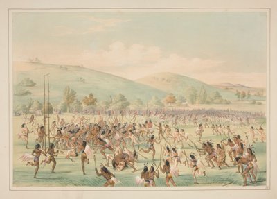 Top Oyunu, pl. Kuzey Amerika Kızılderili Portföyünden 23 by George Catlin