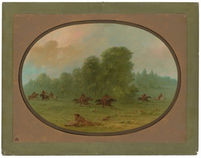 Jiccarilla Apaçileri ve Camanchees arasındaki savaş by George Catlin