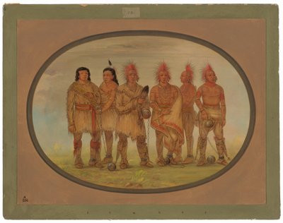 Kara Şahin ve Diğer Beş Saukie Tutsağı by George Catlin