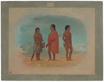 Botocudo Şefi, Karısı ve Genç Bir Adam by George Catlin