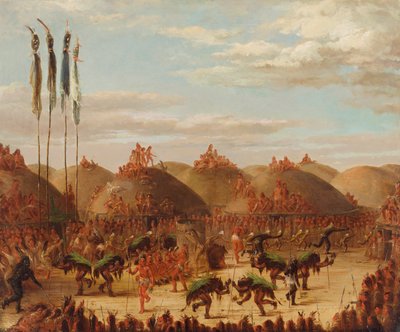 Boğa Dansı, Mandan O-kee-pa Töreni, 1832. by George Catlin