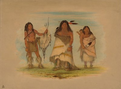 Komançi Şefi, Karısı ve Bir Savaşçı, 1861. by George Catlin