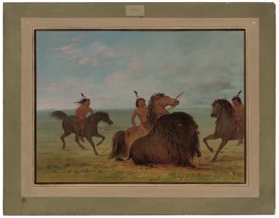 Bir Buffalo Boğa Lancing Camanchees by George Catlin