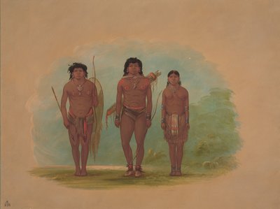 Chaco Şefi, Karısı ve Bir Savaşçı, 18541869. by George Catlin