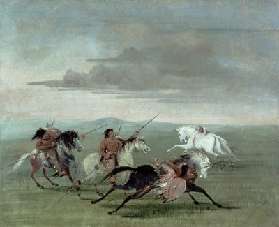 Dövüşçü Biniciliğinin Comanche Özellikleri by George Catlin