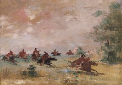 Komançi Savaş Partisi, Vahşi Atlara Binmiş, 1834-1837. by George Catlin