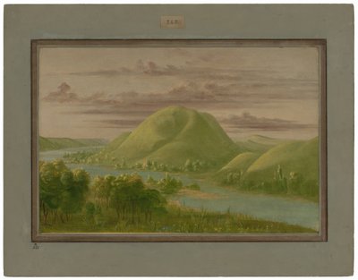Meraklı Çimenli Bluffs, Aziz Petrus Nehri by George Catlin