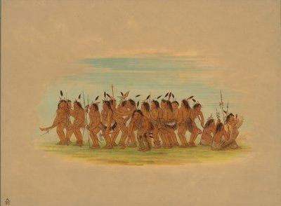 Köpek Dansı - Sioux, 1861. by George Catlin