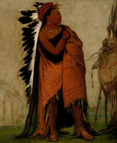 Eé-hee-a-ördek-cée-a, Daha Önce Saçını Bağlayan, 1832. by George Catlin