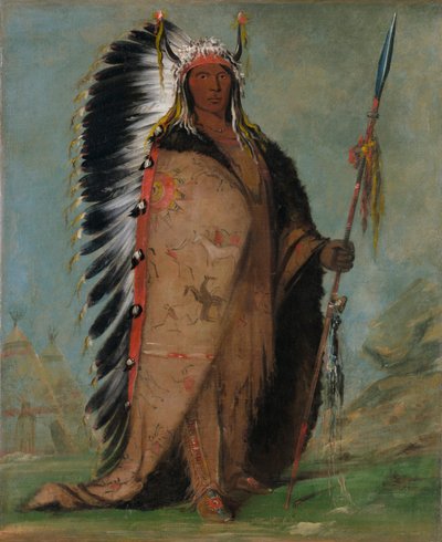 Ee-ah-sá-pa, Black Rock, İki Su Isıtıcısı Şefi, 1832. by George Catlin