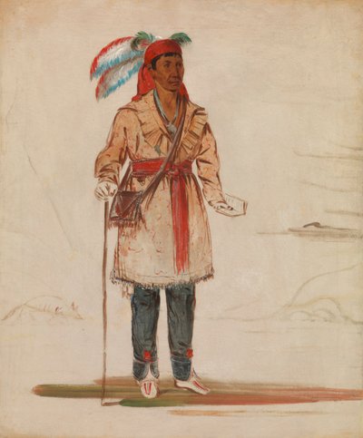 Ee-tów-o-kaum, Nehrin Her İki Yakası, Kabile Şefi, 1836. by George Catlin