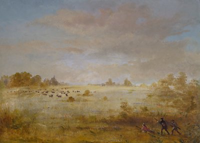 Bir Sonbahar Çayırında Otlayan Elk, 1846-1848. by George Catlin
