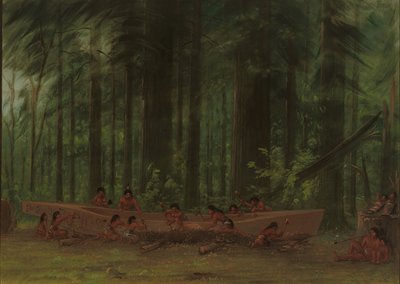 Bir Kano Kazı - Nayas Kızılderilileri, 18551869. by George Catlin