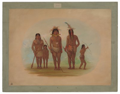 Beş Iquito Kızılderili by George Catlin