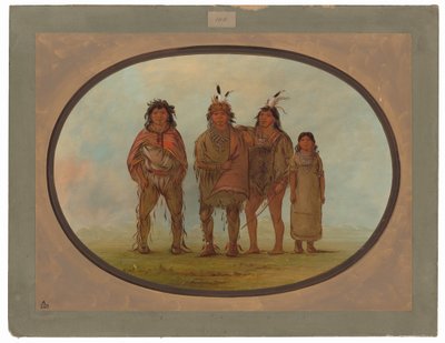 Dört Dogrib Kızılderilileri by George Catlin