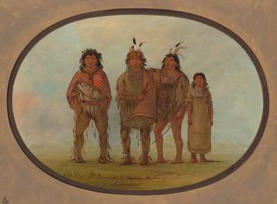 Dört Dogrib Kızılderilisi, 18551869. by George Catlin