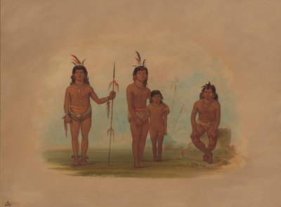 Dört Goo-a-give Kızılderili, 18541869. by George Catlin
