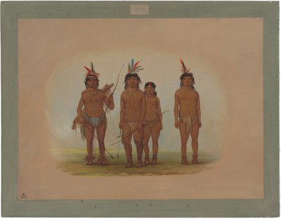 Dört Macouchi Kızılderili by George Catlin