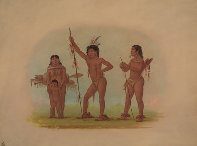 Dört Mura Kızılderili, 18541869. by George Catlin
