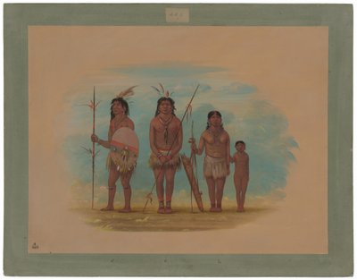 Dört Xingu Kızılderili by George Catlin