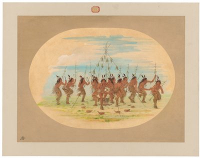 Yeşil Mısır Dansı - Minatarrees by George Catlin