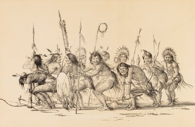 Kızılderililer Çember İçinde Dans Ediyor--no. 30 by George Catlin
