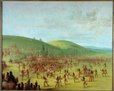 Amerika Kızılderilileri: “Kızılderililer arasında top oyunları”” George Catlin (1794-1872) 1835 Blerancourt, Musee Franco American - Yerli Amerikalılar Top Oyunu. George Catlin