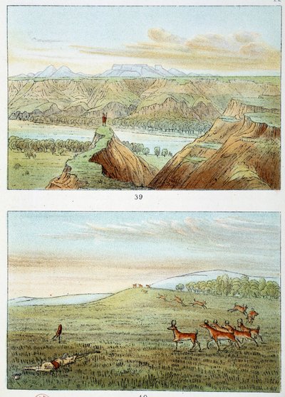 Indians of America: hunt for antelope Engraving by George Catlin (1794-1872) by George Catlin