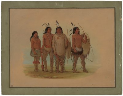 Kiowa Şefi, Karısı ve İki Savaşçı by George Catlin