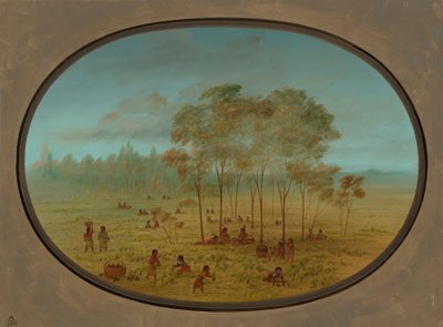 Yaban Üzümlerini Toplayan Kiowa Kızılderilileri, 18611869. by George Catlin