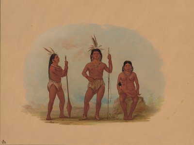 Klahoquaht Şefi, Karısı ve Oğlu, 18551869. by George Catlin