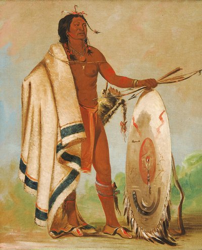 Kotz-a-tó-ah, Füme Kalkan, Seçkin Bir Savaşçı, 1834. by George Catlin