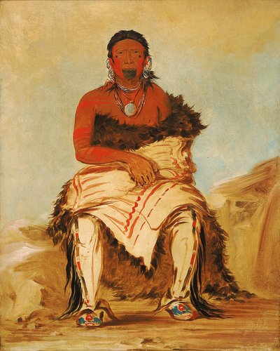 Lá-shah-le-stáw-hix, Erkek Şef, Cumhuriyetçi bir Pawnee by George Catlin