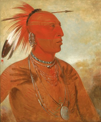 La-wáh-he-coots-la-sháw-no, Cesur Şef, bir Skidi (Kurt) Pawnee by George Catlin
