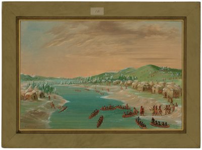 La Salle ve Party Illinois Köyüne Varır. 1 Ocak 1680 by George Catlin