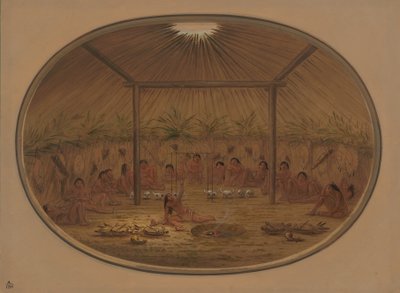 Mandan Töreni - Su Batar, 18611869. by George Catlin