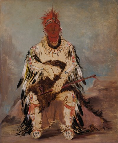 No-wáy-ke-súg-gah, Aynı Anda İki Vuran, Cesur, 1832. by George Catlin