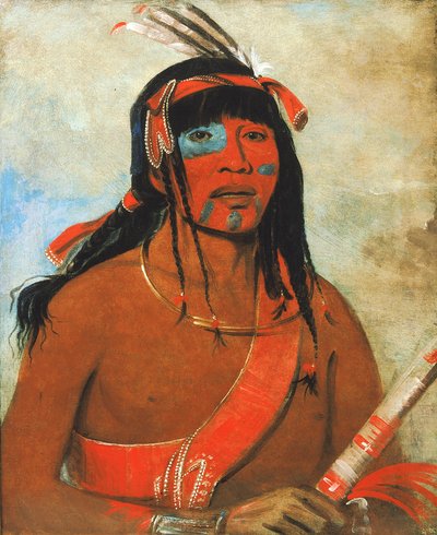 O-tá-wah, Ottaway, Bir Savaşçı, 1835. by George Catlin