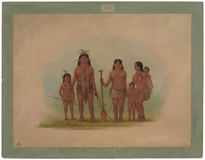 Orejona Şefi ve Ailesi by George Catlin