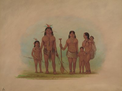 Orejona Şefi ve Ailesi, 18541869. by George Catlin