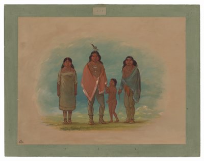 Patagon Şefi, Kardeşi ve Kızı by George Catlin