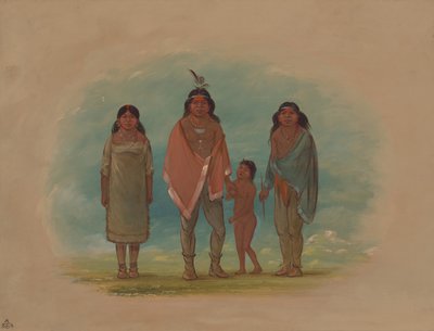 Patagon Şefi, Kardeşi ve Kızı, 18561869. by George Catlin