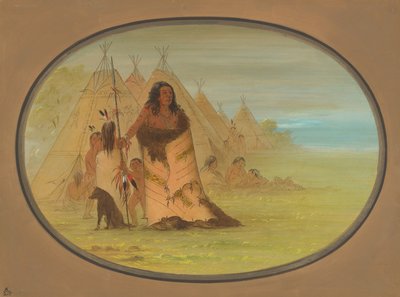Ailesi Tarafından Çevrili Puncah Şefi, 18611869. by George Catlin