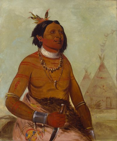 Quack-ham-kay, Stone Shell, Cesur, 1834. by George Catlin